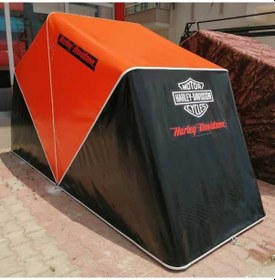 Resim Portatif Motosiklet Garajı Branda Yanmaz Özellikli 