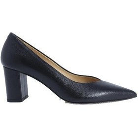 Resim Poletto Hakiki Deri Sıyah Ayakkabı Stiletto 9841 38 V6-2476 Siyah 