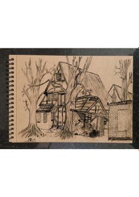 Resim Kraft Kağıt A5 Eskiz Defteri 90 Gr. Spiralli 50 Yaprak Sketchbook 