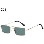 Resim Klassnum Steampunk Retro Dikdörtgen Güneş Gözlüğü Kadın Erkek Uv400 Metal Çerçevegri51 Gri 