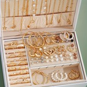 Resim 86Psc/Set Lüks Orta Doğu Takı Seti, Vintage ve Bohem Stil, Kelebek Kalp Sahte İnci Boncuk Yaprak Çiçek Düğüm Geniş Bant Kolye + Yüzükler + Küpeler + Çiviler, Parti, Tatil, Randevu Gecesi ve Günlük Giyim İçin 