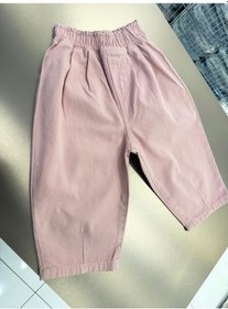 Resim Magu Kız Çocuk Pamuklu Pembe Lastikli Bel Geniş Paça Pantolon 
