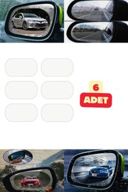 Resim Vekorr 6 Adet Araç Otomobil Ayna Yağmur Kaydırıcı Film Yağmur Tutmayan Görüntü Netleştirme Cam Aparatı 