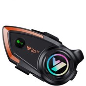 Resim HALL BREATHE Y80 2x Telsiz 1km Aktif Ses Engelleyici Motosiklet Kask Kulaklık Intercom Işıklı 