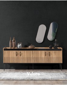 Resim İzgi Modern Konsol Ceviz - Siyah 