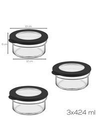 Resim Porsima 4380 Flat 3 Lü Cam Çok Amaçlı Saklama Kabı 