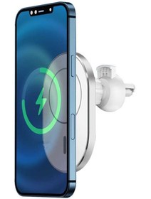 Resim VOOKA Iphone 14 Serisi Uyumlu 15w Wirelles Magsafe Kablosuz Araç Içi Şarj Cihazı Hızlı Şarj Magnetic Charg 