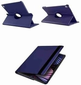 Resim Tab M10 FHD Plus Uyumlu TB-X606F Standlı 360° Yatay Dikey Dönebilen Deri Tablet Kılıfı Lacivert 