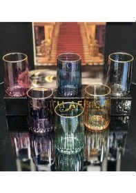 Resim Mzgn Elta Diamond Renkli Kahve Yanı 6lı Su Bardağı Renkli 