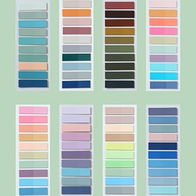 Resim 200 Levha/1 Paket Retro Renkli PET Yapışkan Notlar, Morandi Renk İndeksi Etiketleri, Seçim İçin 8 Renk Mevcut 