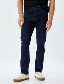 Resim Koton Slim Fit Kot Pantolon - Brad Jean Koyu İndigo 5wam40112ıd İndigo 