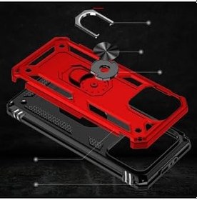 Resim Samsung Galaxy A54 Kılıf Yüzüklü Standli Tank Kapak ile uyumlu 