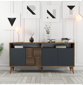 Resim Milan 160cm Konsol - Ceviz / Antrasit 