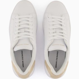 Resim Armani Exchange Kadın Kabartma Monogram Desenli Sneaker - Beyaz 