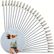 Resim 10 adet Metal Çelik Tel Uzun Kuyruklu Timsah, Küp Tutucu, Yapışkan Not Tutucu, Timsah Klipsi Sabitleyici DIY Kart Not, Fotoğraf Resim, Menü Memo, Parti Düğün Kil, Pasta Süsleme 
