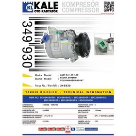 Resim Kale-349930 - Klima Kompresörü Audı A4 A6 1.8t 1.9tdı 2.4 2.6 2 