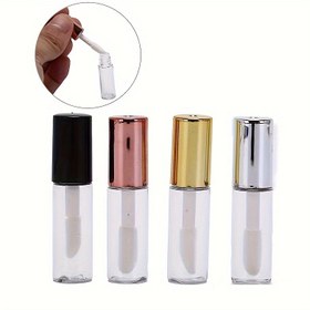 Resim 10 Mini Plastik Dudak Parlatıcısı Tüpleri Fırça ile 0.04oz Boş Şeffaf Şişe Ruj Dudak Parlatıcısı Dudak Yağı Konteyner Örnek Depolama Şişesi Seyahat Gereksinimleri Yüksek Kaliteli DIY Üfleme Şişesi Yuvarlak Şeffaf Eyeliner Tüpü Maskara Tüpü Boş Tüp Profesyonel Makyaj Çantası Malzemesi 