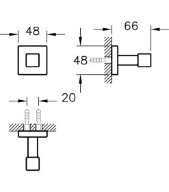 Resim VitrA Q-Line A44998 Tekli Askı, Krom 