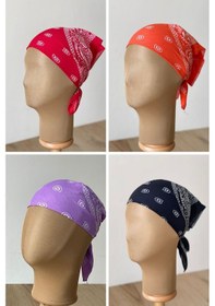 Resim Pamuklu Klasik Desen Unisex 4lü Bandana Seti Renkli Bandana Etnik Desenli A Kalite Bandana Koyu Bej 