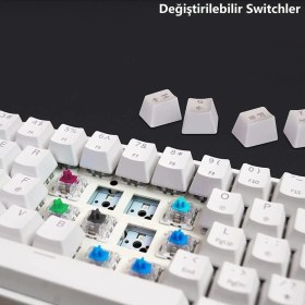 Resim Leaven K620 Hot Swap 61 Tuş Kablolu Mekanik Klavye-3 Adet Hediye Switch İle- Rainbow Aydınlatmalı 