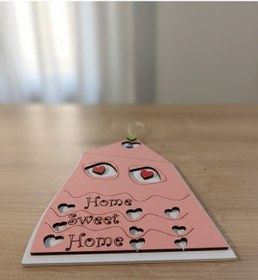 Resim Home Sweet Home Ahşap Kapı Süsü - Nazar Boncuklu Ve Kalp Detaylı Duvar Dekoru - Yeni Ev Hediyesi 