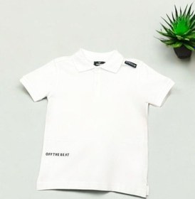 Resim Carinos Erkek Çocuk Basic Yaka Detaylı T-shirt-14557 Beyaz 