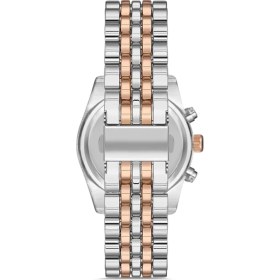 Resim İstliv Gümüş-Rose Çift Kol Saati Erkekler İçin Akülü 3 ATM Suya Dayanıklı Ahşap Kordon 