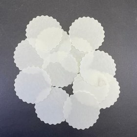 Resim 2500 Adet Tek Kullanımlık Beyaz Desenli Kağıt Bardak Altlığı 80 mm 