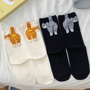 Resim 1 Çift Yenilikçi Soyut 3D Kedi Yumurta Çorapları Orta-Bacak Çorapları Sevimli Komik Kedi - Rahat Nefes Alabilen Ev ve Dış Mekan Kullanımı, Partilerde Festif Atmosfer Ekleyin, Arkadaşlar ve Aile İçin Benzersiz Hediye, Modaya Uygun Tüm Mevsimler İçin Sevimli Çoraplar 