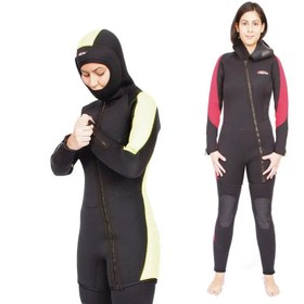 Resim Free-Sub 5mm Ege Siyah Kadın Scuba Tüplü Dalış Elbisesi Wetsuit - 2XL 