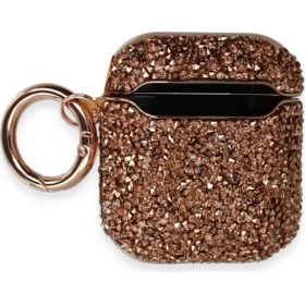 Resim Airpods 2 (2.nesil) Mira Taşlı Kılıf Rose Gold 