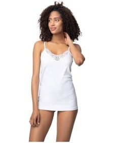 Resim 2 Li Paket Özlem Bayan Ip Askılı Güpürlü Ribana Atlet Beyaz 1315 