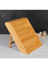 Resim Doğal Ahşap 3 Katlı Katlanır Ayaklı Baharatlık Standı Baharatlık Standı Çok Renkli 