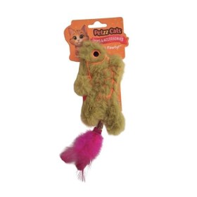 Resim PetzzCats Fish Matatabi ve Çıngırak Sesli Peluş Kedi Oyuncağı Yeşil 20x8 Cm 