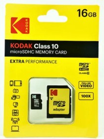 Resim Kodak Extra 16 Gb Micro Sd Hafıza Kartı Ve Adaptör Sdhc Class 10 
