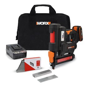 Resim Worx WX844 20Volt/2.0Ah Li-ion 16-40mm Profesyonel Şarjlı Zımba Makinesi - 2700 Adet Yedek Zımba 