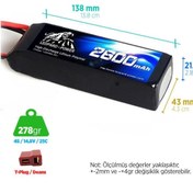 Resim Leopard Power 2600 Mah 14.8v 4s 25c Lityum Polimer Lipo Batarya Pil T Plug 