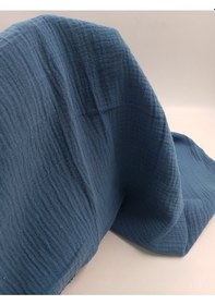 Resim Lüks Müslin Kumaş Indigo 