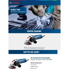 Resim Bosch Gws 750 Avuç Taşlama 750 W 115 mm 0601394000 