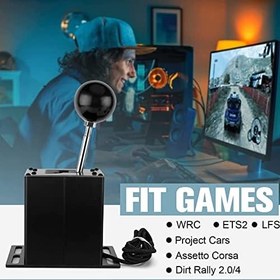Resim Jectse ATS ETS Dust WRC SIM Racing Games için USB Simulator Shifter 6+R H Gear Shifter G29 G27 G25 G920 Thrustmaster T300RS/GT Direksiyon PC Windows için 
