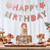 Resim Renkli Çiçek Bohem Tarzı Mutlu Doğum Günü Kağıt Pankartı Gerdanlık Doğum Günü Parti Süsü Asılı Bayrak, Boho 1. Doğum Günü Parti Pankartı, Parti Süsleri, Ev Dekorasyon Malzemeleri, Doğum Günü Süs Malzemeleri 