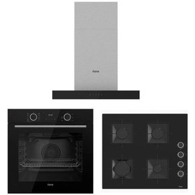 Resim Ferre Fryart XE63CS - SS205 - D100 Siyah Ankastre Set 