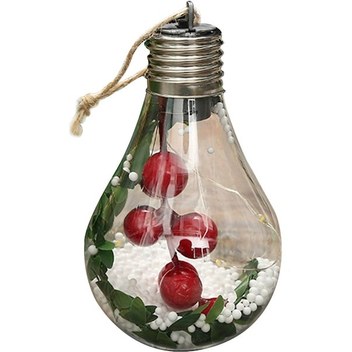 Xindoker Led Işıklı Şeffaf Noel Topu, Pet Malzeme Noel Ağacı Süsü, Ev Ofis Dekorasyonu, Seçeneği Model 5