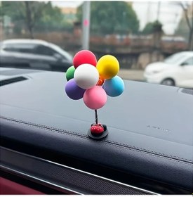 Resim Zhanglei001 Renkli Kil Balon Araç Dekorasyonu Multicolored Sevimli Tasarım Yeni Araç İçin 