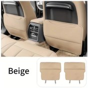 Resim Chuangyinshop Universal Fit Beige Uzun Deri Koltuk Organizer Çok Cepli Depolama Torbası 