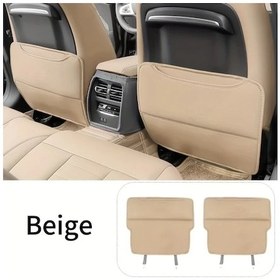 Resim Chuangyinshop Universal Fit Beige Uzun Deri Koltuk Organizer Çok Cepli Depolama Torbası 