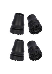 Resim Fochsia 4lü Kaymaz Kauçuk Baston Ucu 16mm Siyah Desenli Yürüyüş Yaşlı Trekking 