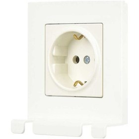 Resim Eqona Pratik Fiş Tutucu Topraklı Priz, Fildişi Beyazı 