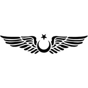 Resim Genel Markalar Kanatlı Ay Yıldız Sticker 20 X 4 Cm 