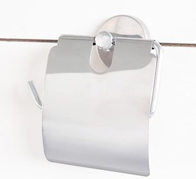 Resim Banora Runa Kapaklı Tuvalet Kağıtlığı, Paslanmaz Metal, Krom 